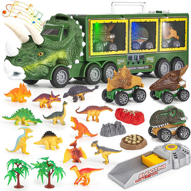 DinoKing Camión | Aventura para Pequeños Exploradores - Transporte de Dinosaurios 11 en 1